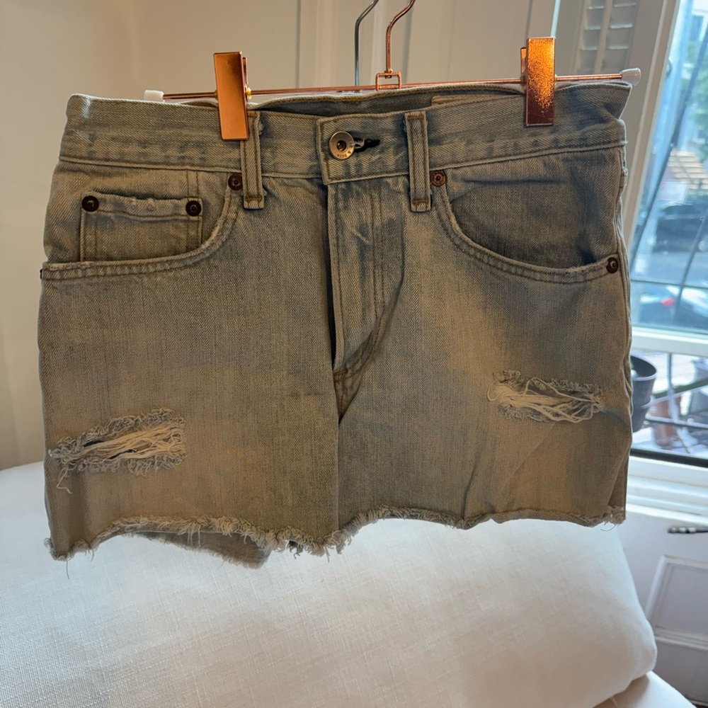 rag & bone Light Blue Denim Skirt